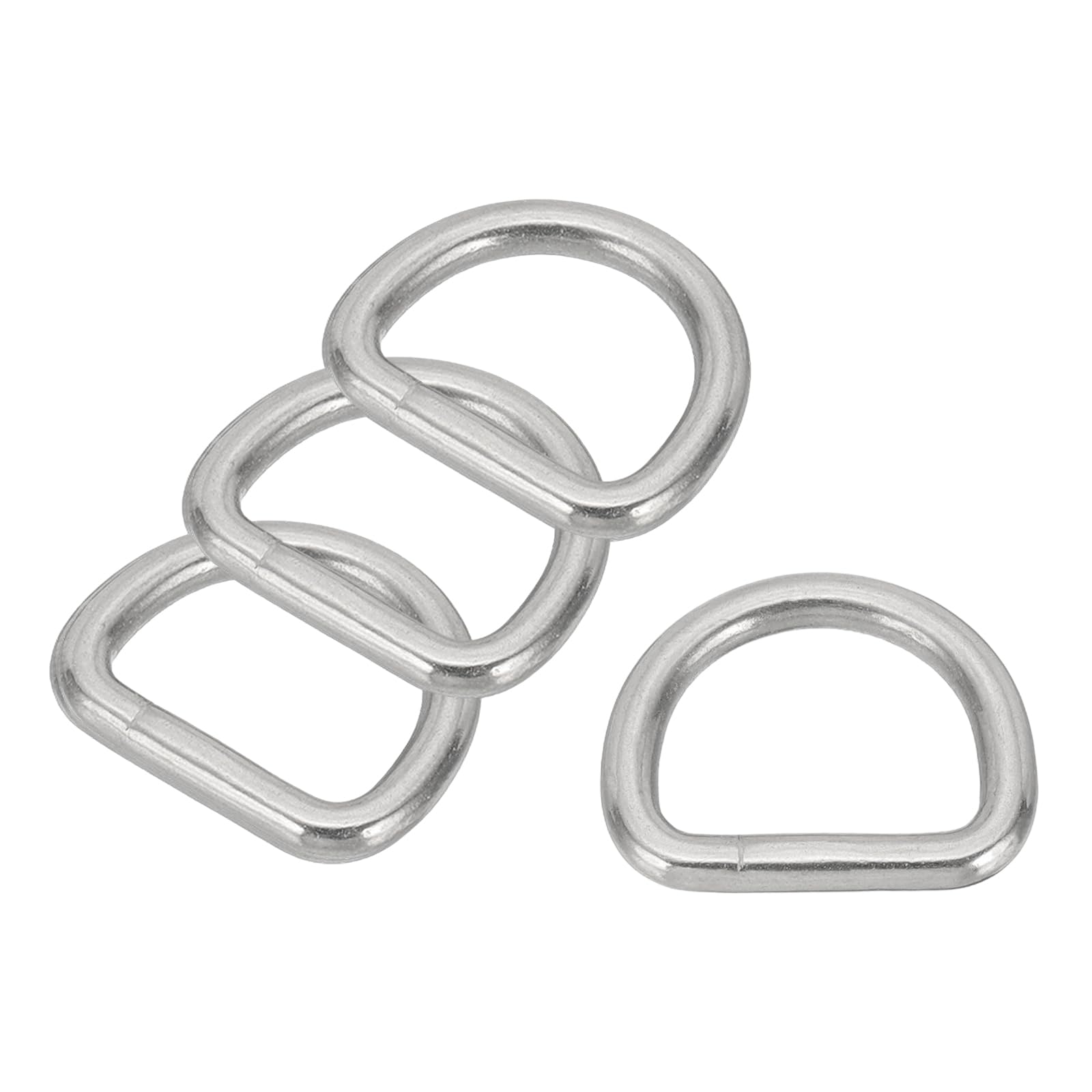 PATIKIL Metal Rings 0.6 Inch 316 Stainless Steel Marine Grade Welded D Rings for Macrame, DIY Craft, Hardware, Belt, Dog Leash