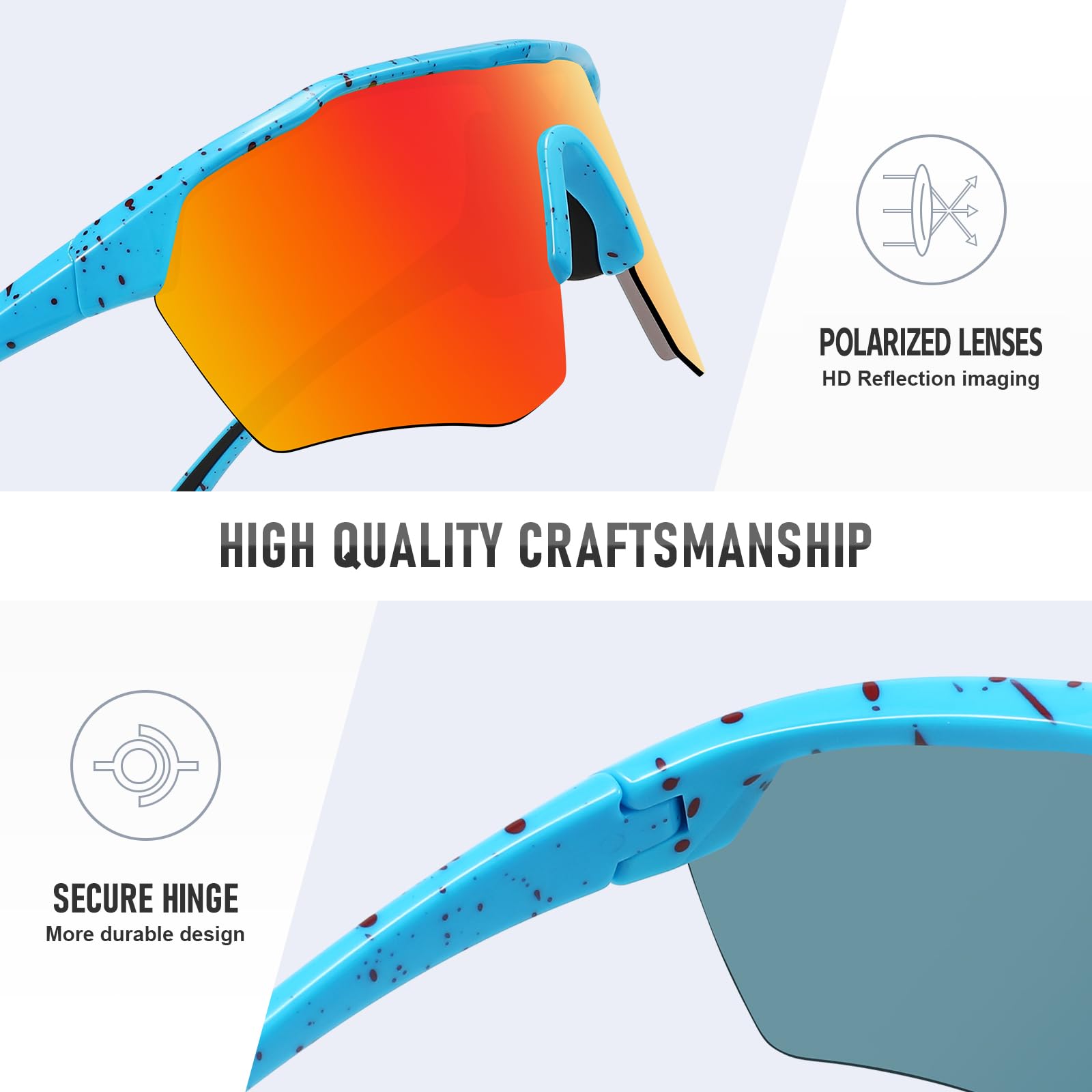 Dziecięce sportowe okulary przeciwsłoneczne dla chłopców, dziewcząt, polaryzacyjne, młodzieżowe, softball, okulary przeciwsłoneczne, jazda na rowerze, wiek 5-15 lat