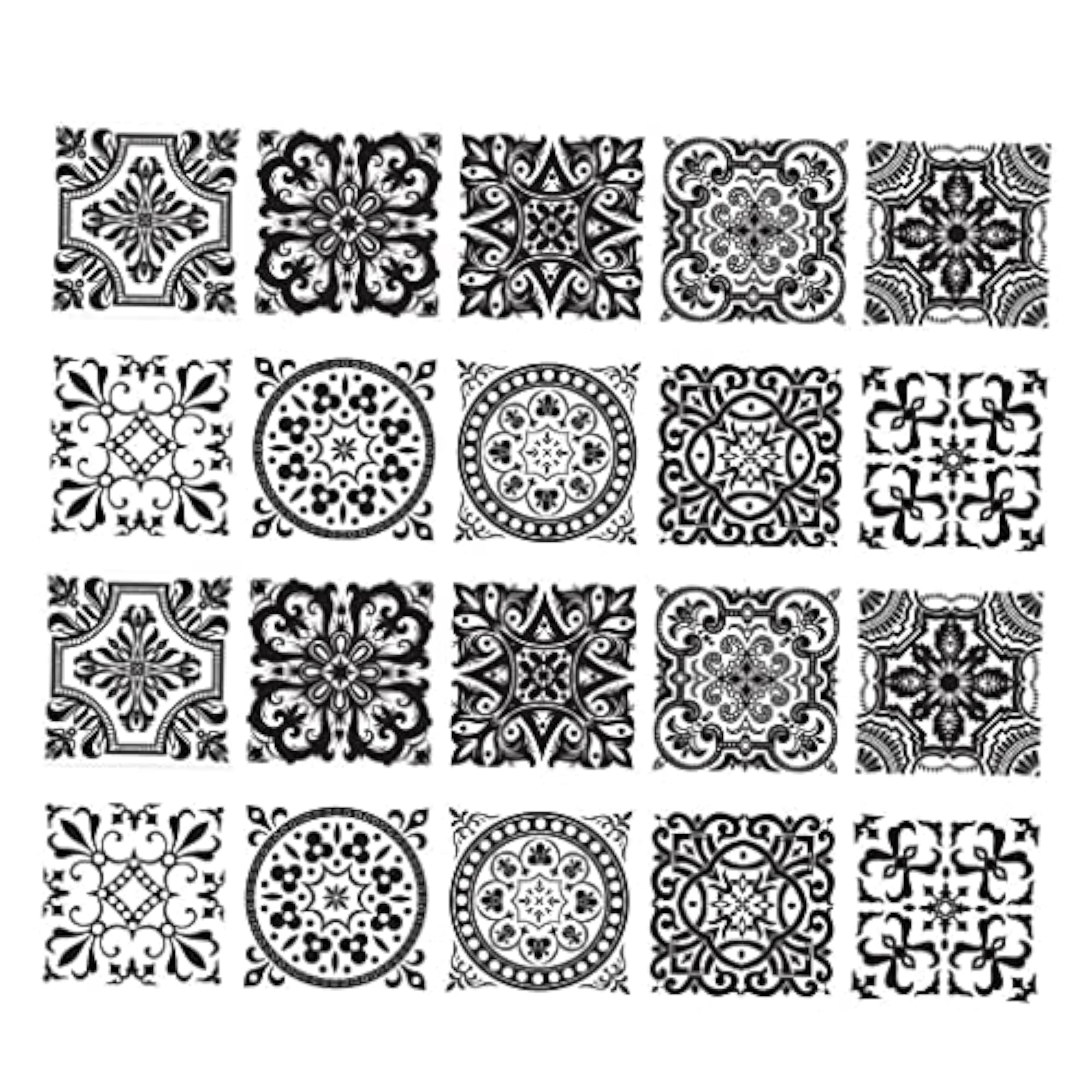 20 Pieces Mosaic Wall Tiles Stickers for Kitchen Bathroom