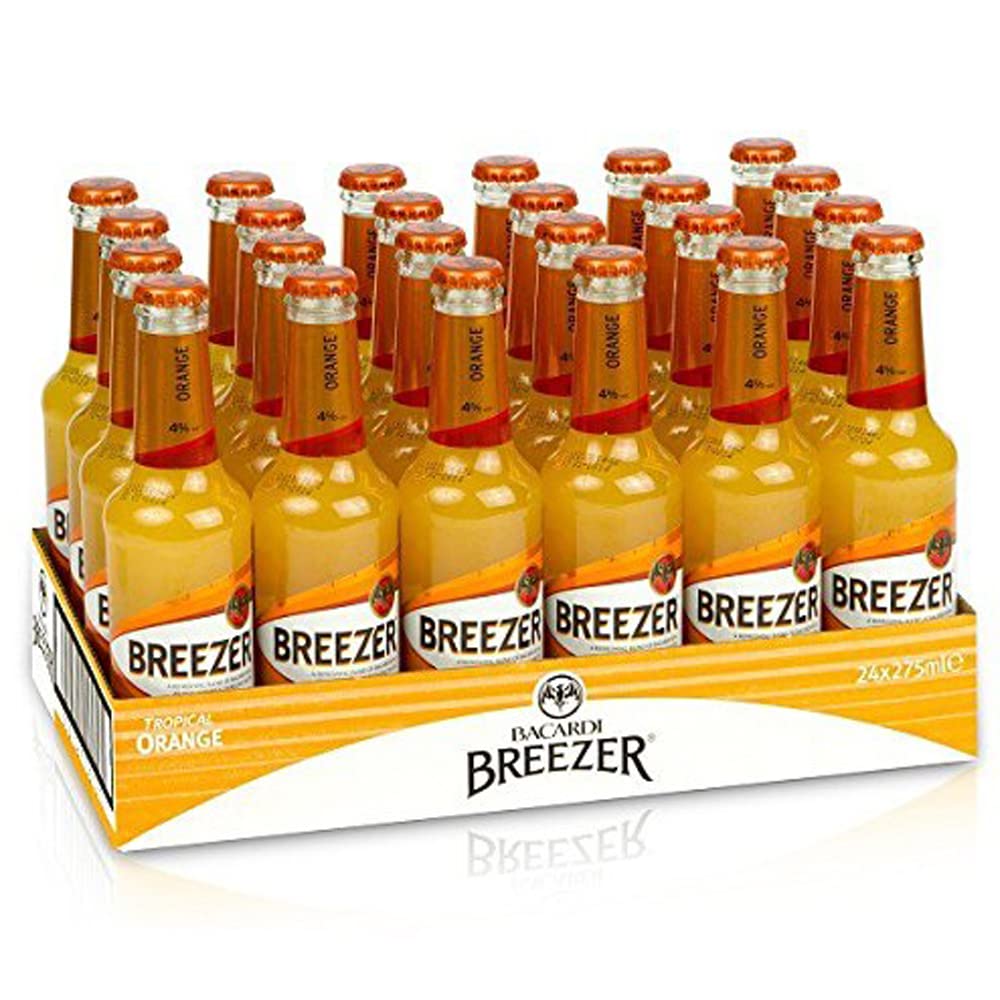 Breezer Orange 24 Bottiglie da 27,5 Cl | Cocktail Aperitivo | Mix Rhum e Succo Arancia | Leggermente Frizzante