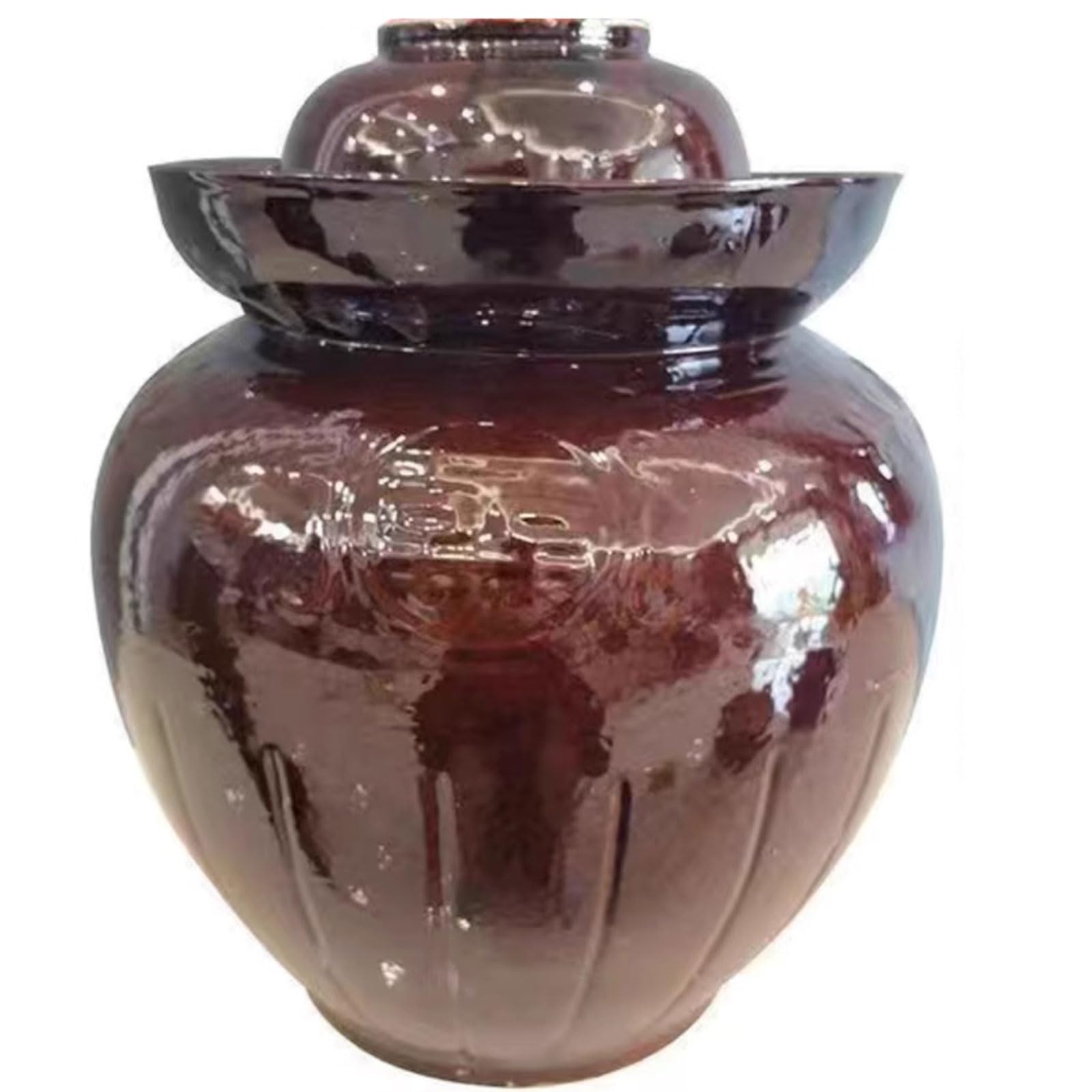 Tradycyjny chiński ceramiczny garnek fermentacyjny z pokrywką uszczelką wodną, ​​kamionkowy słoik do marynowania kiszonej kapusty, 1 szt(17.5L)