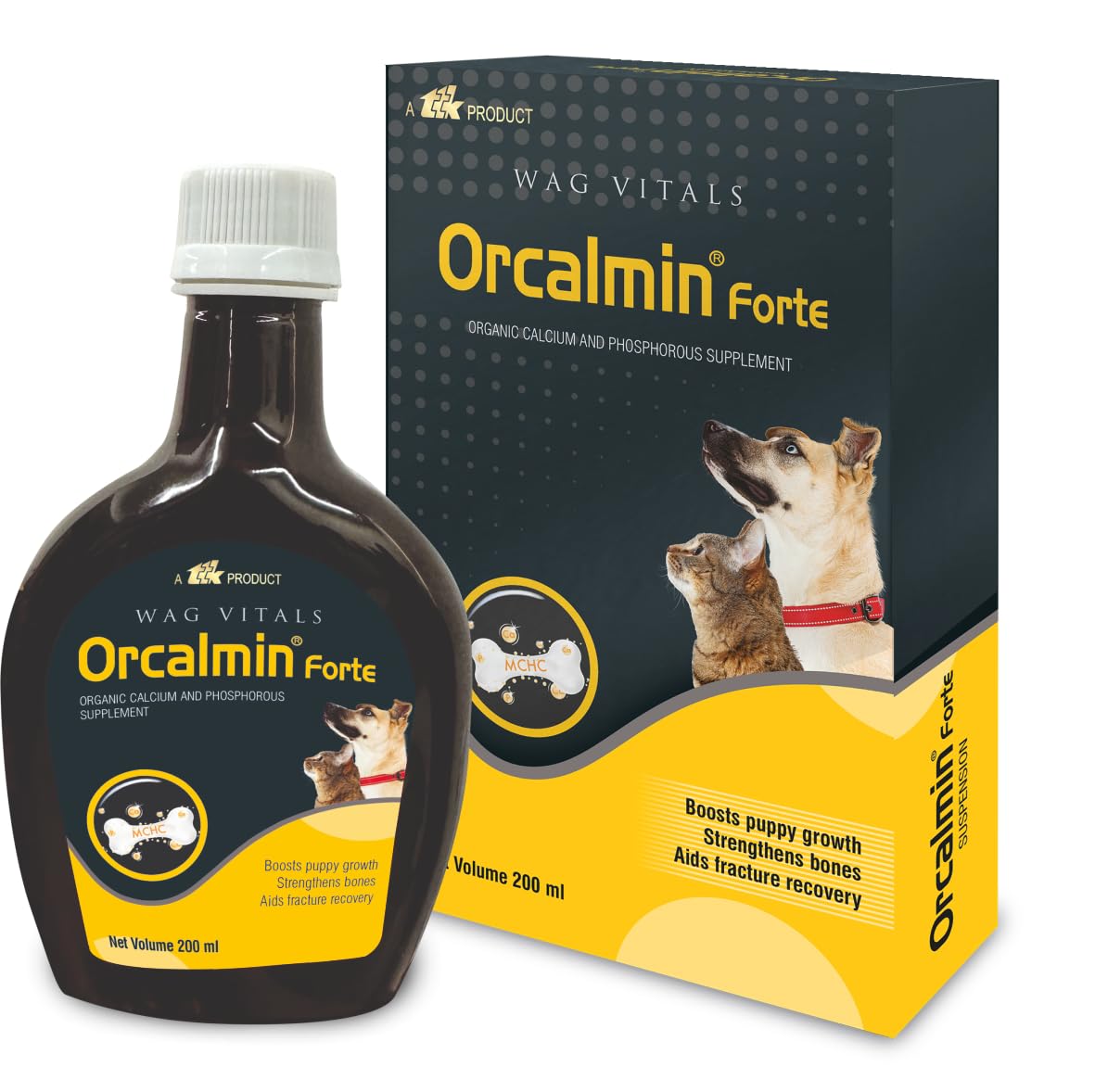 Forte Calcium Supplement for Dogs & Cats | MCHC with Calcium, Phosphorus, Vitamin D, Vitamin B12 & Manganese | Supports Bone Strength, Growth & Skeletal Wellness | 200 ml (Pack of 1)-image-37