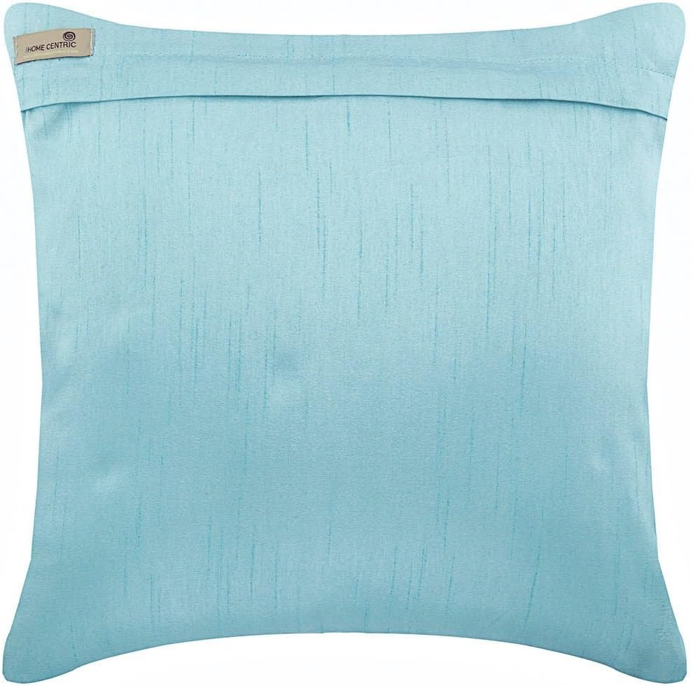 The HomeCentric Cushion Cover for Couch, Blue Accent Throw Pillows 16x16 inch (40x40 cm) Jacquard Decorative Toss Pillow Covers, Striped, Contemporary Couch Throw Pillow Covers - Aqua Martini