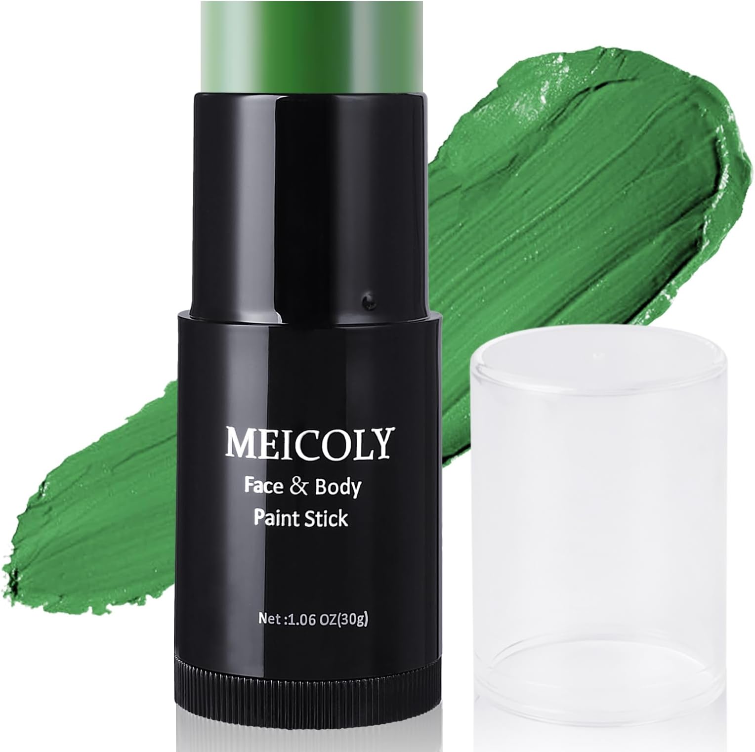 St Paddys Green Face Body Paint Stick(1.06 Oz), St.Patrick’s Day Accessories,Green Face Paint for Halloween Elphaba Witch Makeup,Hunting Hulk Camo Face Paint,Green Eye Black