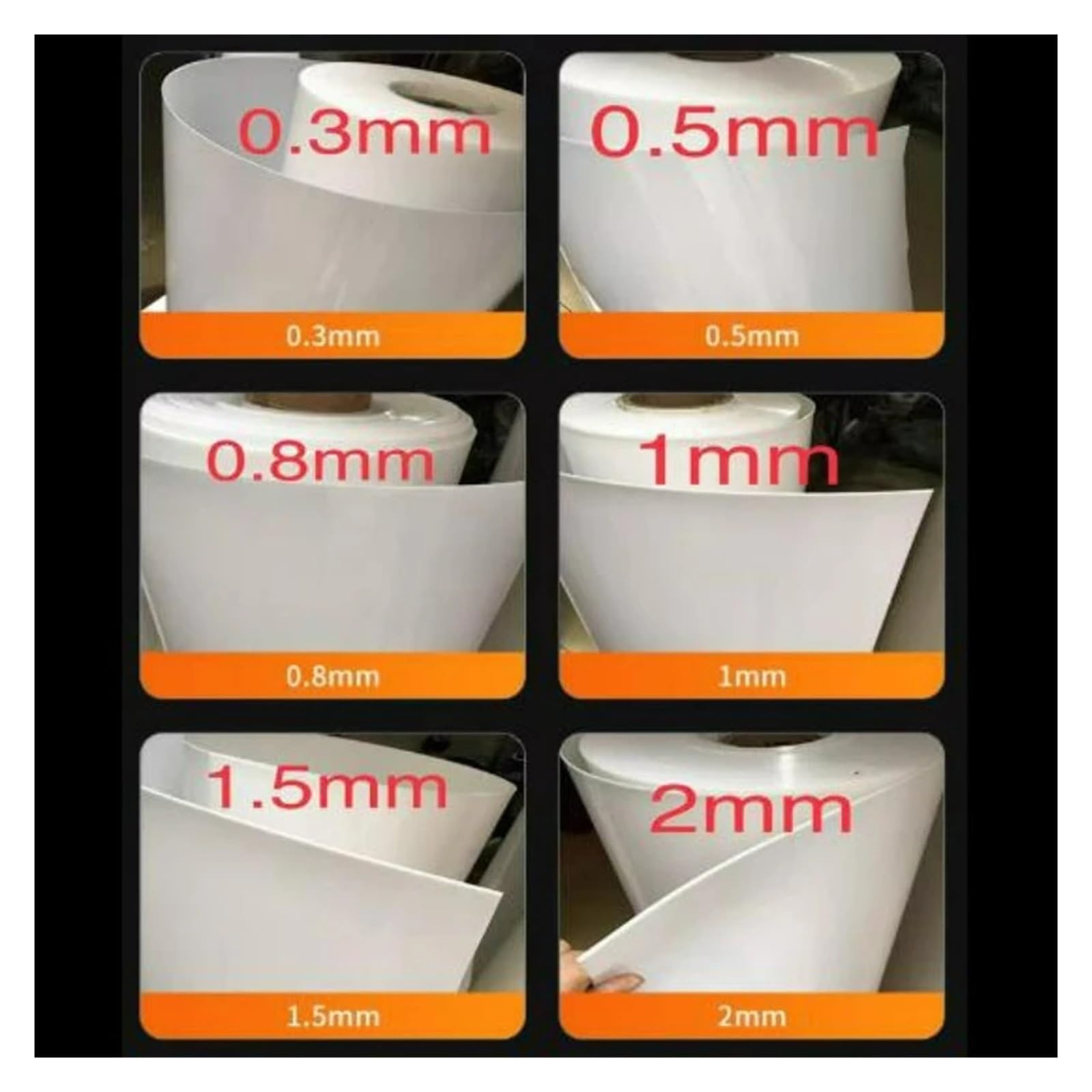 Panneau En Rouleau PE 500x60 0mm/500x1000mm, Feuille De Plastique Polyéthylène HDPE, Épaisseur 0.3/0.5/0.8/1.2/1.5/2mm, 1 Pièces Pour Automobile, Chimie, Fabrication(White,500X1000MM_1.5MM)