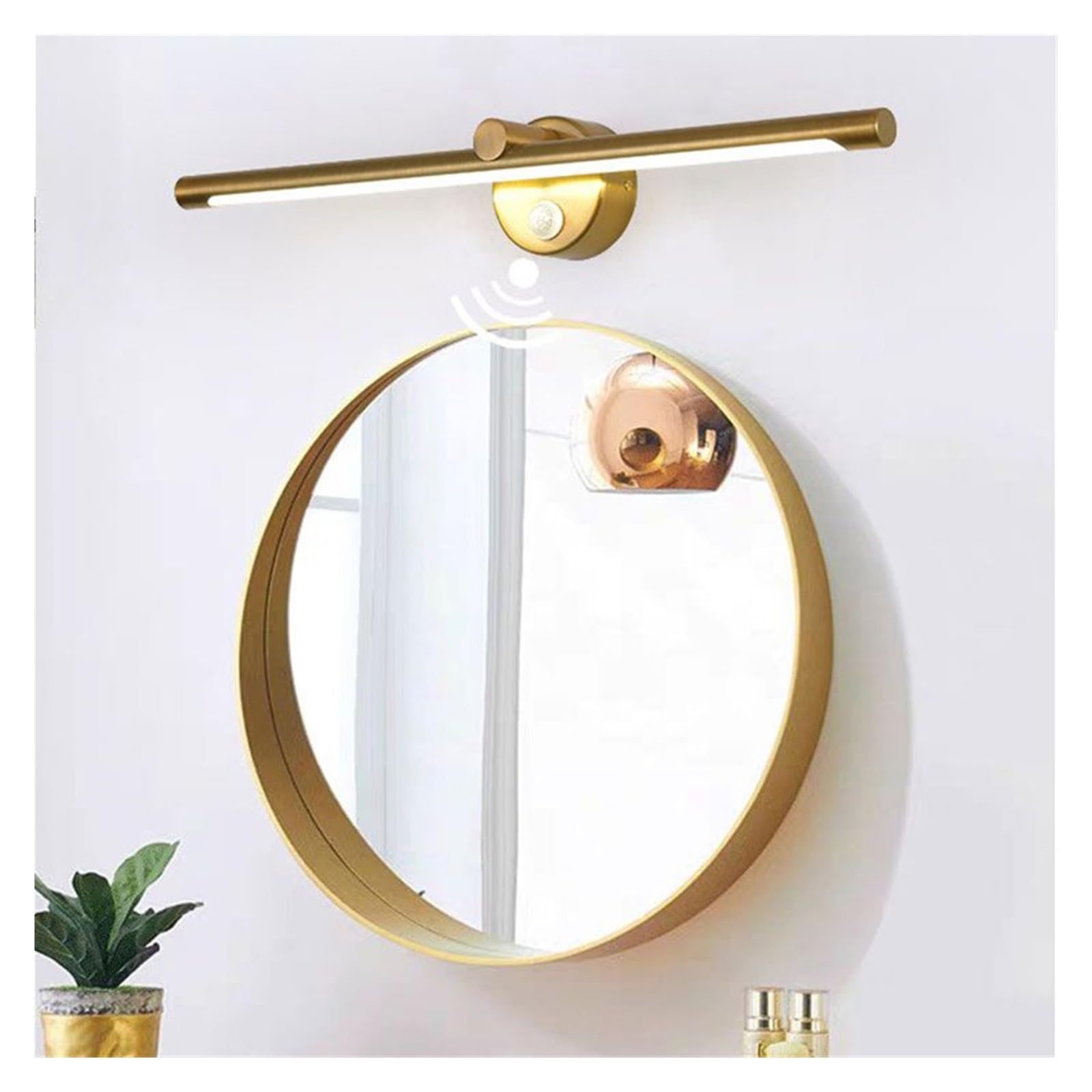 Luz de espejo Lámpara pared LED con interruptor Sensor movimiento atenuación táctil baño 40 cm 55 AC85-265V Iluminación interior IluminacióN Estable