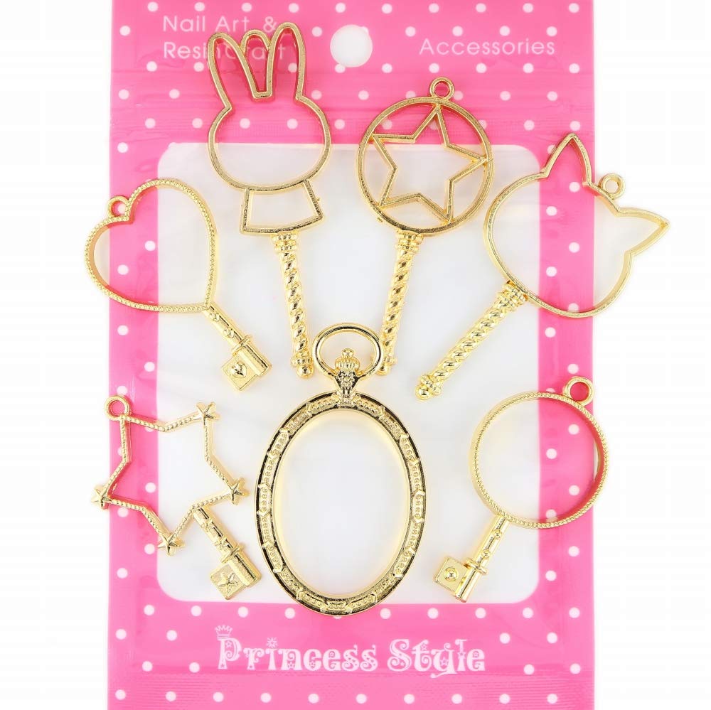 Amazon レジンフレーム レジン枠 空枠 うさぎ ねこ ハート 星 スティック 7種類セット ゆめかわ アクセサリーパーツ 通販