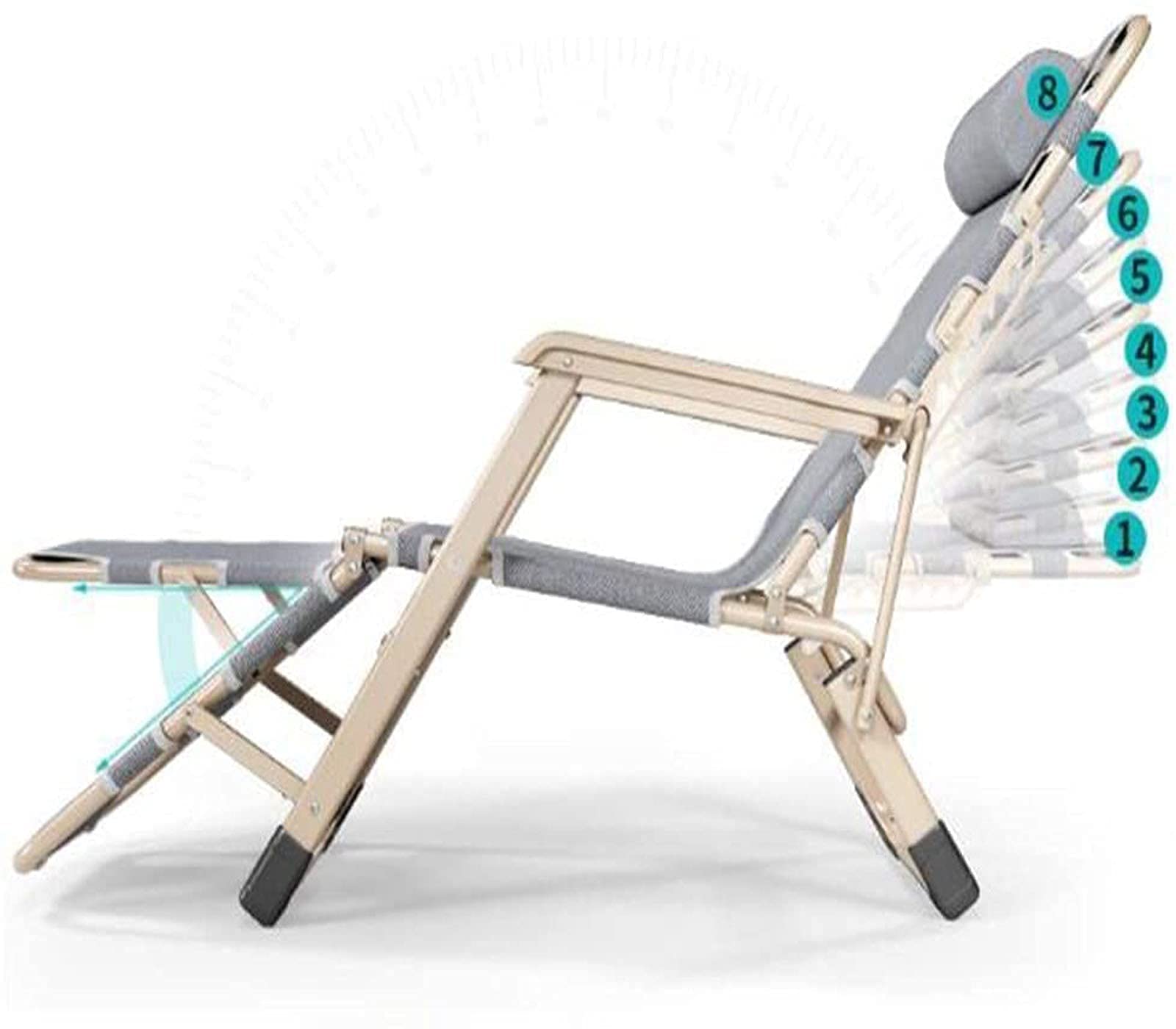Fauteuil inclinable Pliable zéro gravité, lit pour Pause déjeuner, chaises Longues décontractées pour Jardin, terrasse extérieure, chaises Longues, lit inclinable, Charge jusqu'à 150 kg