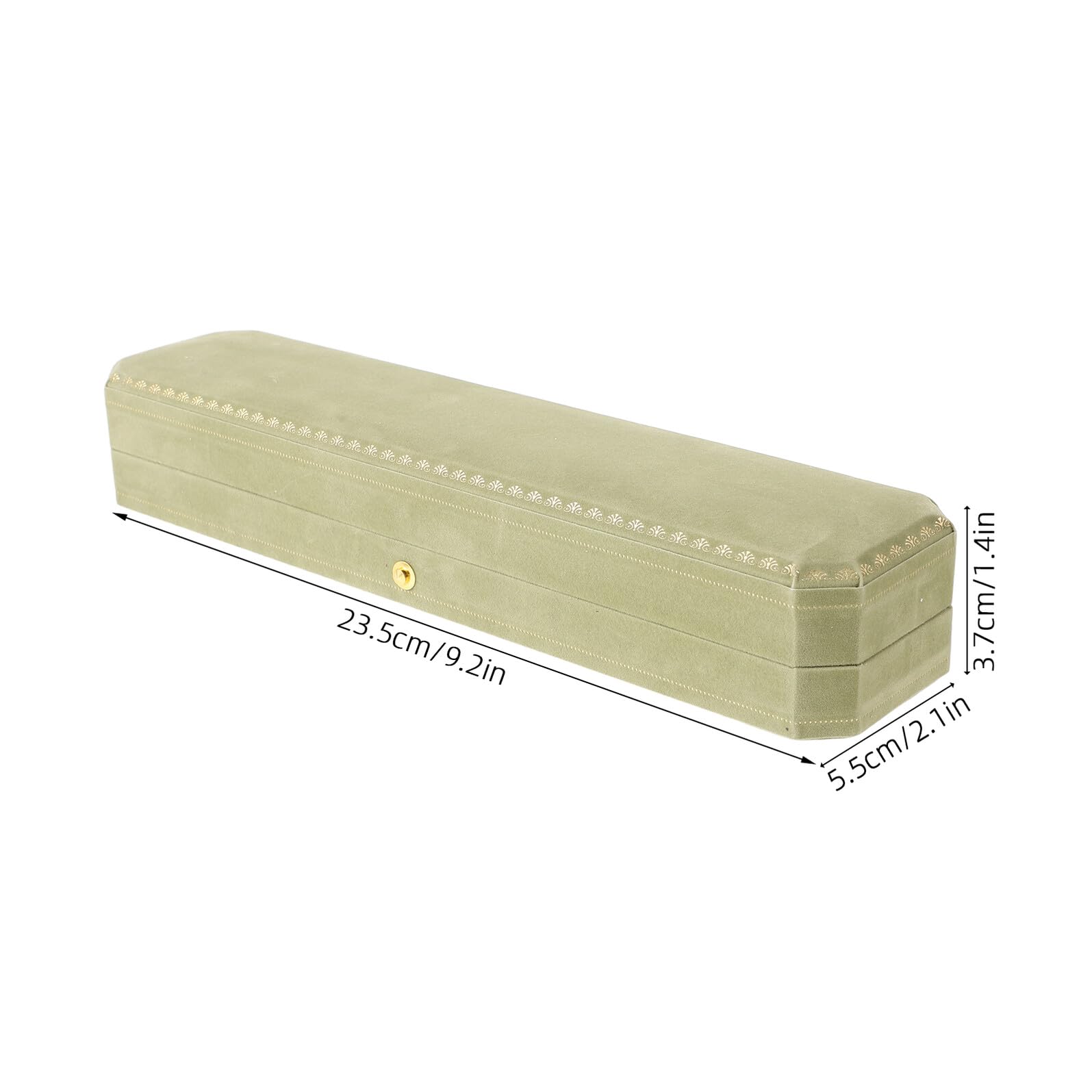 Garneck Joyero Octogonal Alargado de Terciopelo Verde Claro para Joyas