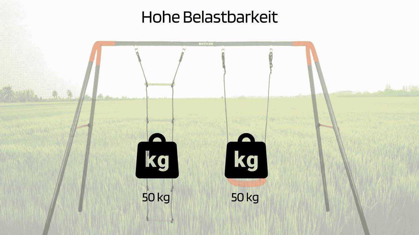 Altalena KETTLER COMBI Outdoor| Struttura con sedile, scaletta e ancoraggi al suolo inclusi| Portata 100 kg| Struttura in metallo robusta e resistente alle intemperie| Per bambini dai 3 anni in su