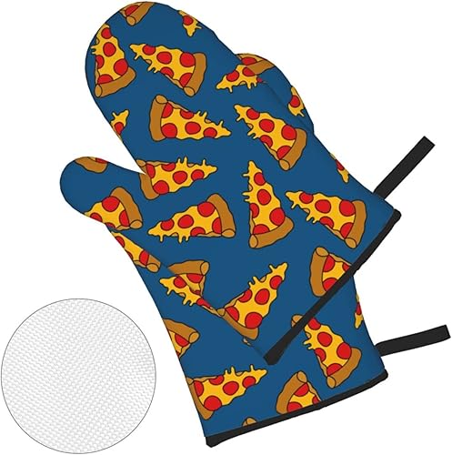 Miniatura 3 de Juego de 4 manoplas de horno y soportes para ollas de pizza, guantes resistentes al calor para cocina, hornear, asar a la parrilla, barbacoa