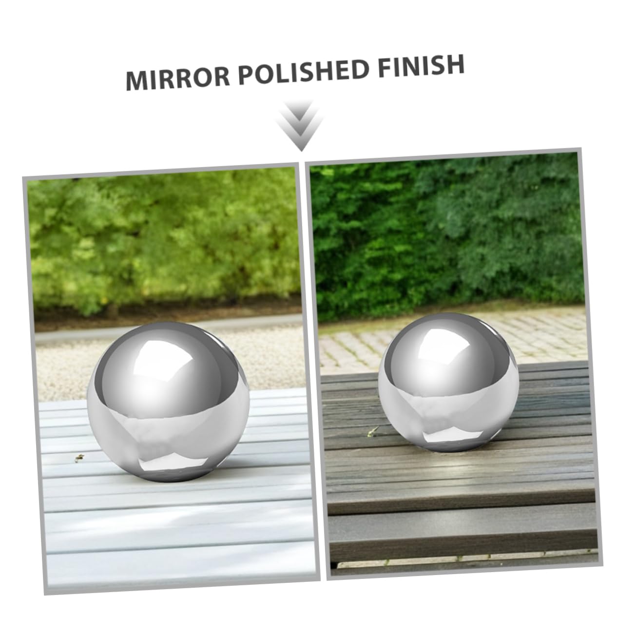 UKCOCO 2 Piezas Bola Decorativa Hueca Inoxidable Esfera Pulida con Espejo Esferas Reflectantes para Jardín Piscina y Césped Adorno Flotante Moderno
