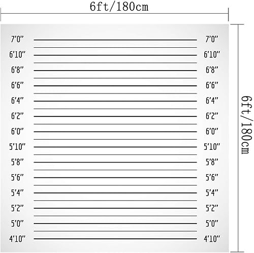 Miniatura 4 de Telón de fondo de fotografía de línea negra Mugshot Decor Fondo de fotos para fiesta Banner Niños Juego Vinilo Studio Prop PGT602A 6x6ft