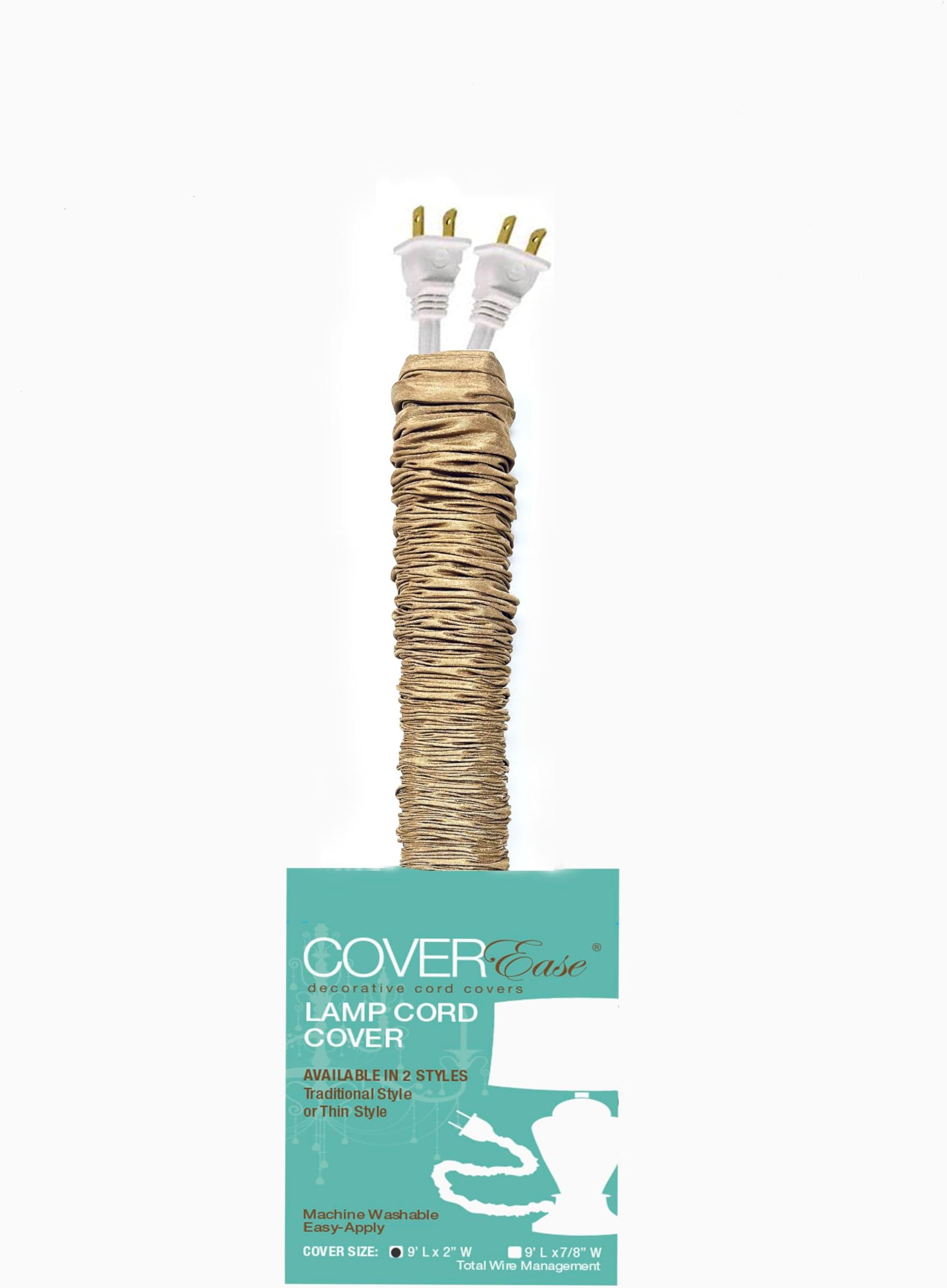 Dk Tan / Camel Lamp Cord Cover Faux Silk 9 ft long