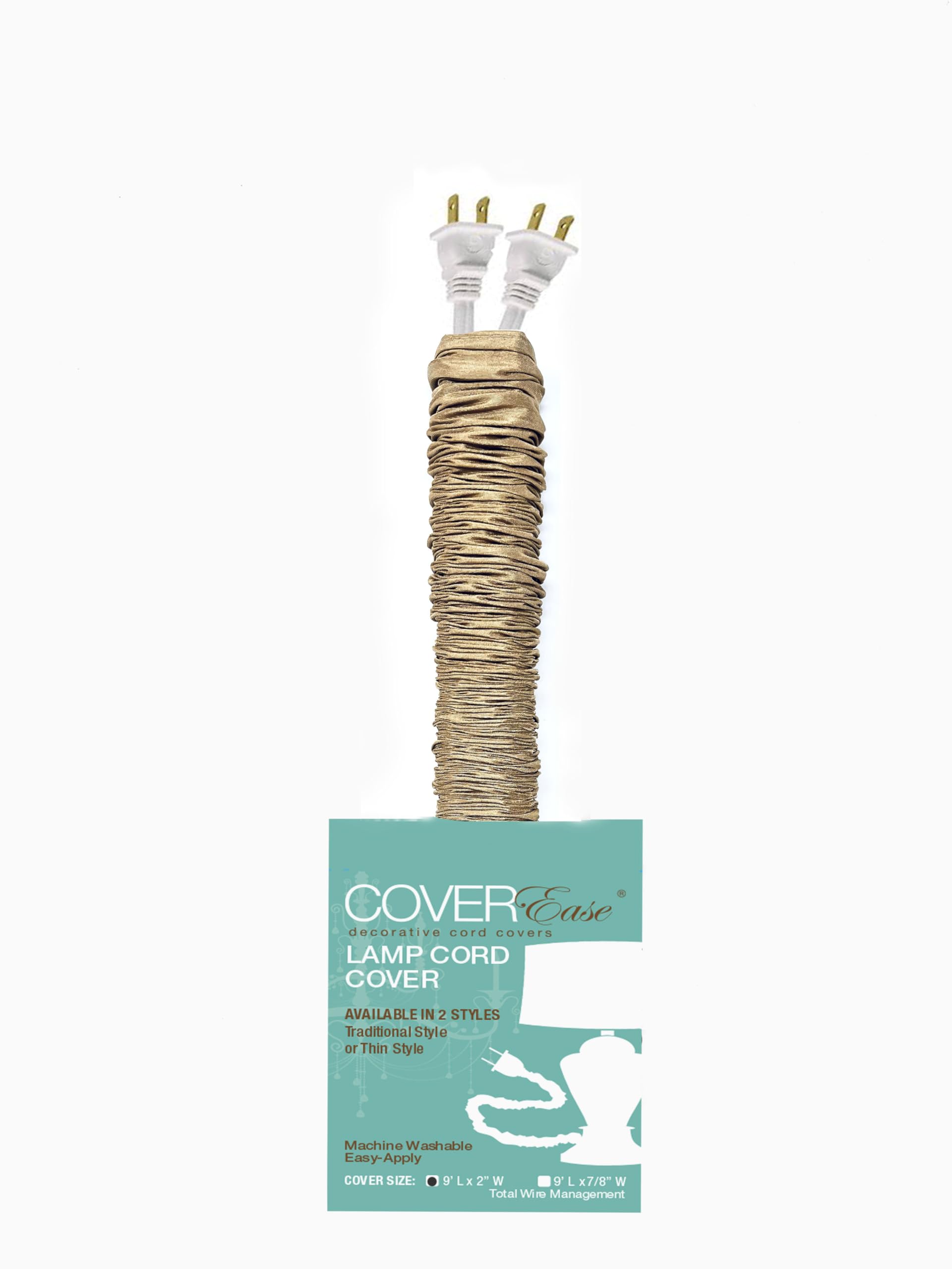 Dk Tan / Camel Lamp Cord Cover Faux Silk 9 ft long