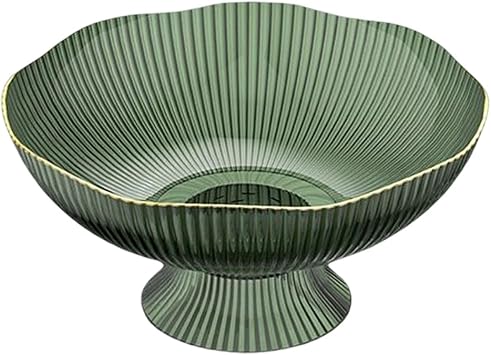 LOVIVER Plastic Decorative Pedestal Bowl,Dessert Display Stand Dish Holder,Snacks Fruit Basket Bowl for Farmhouse Kitchen Breads Snacks Home Ornaments, Green