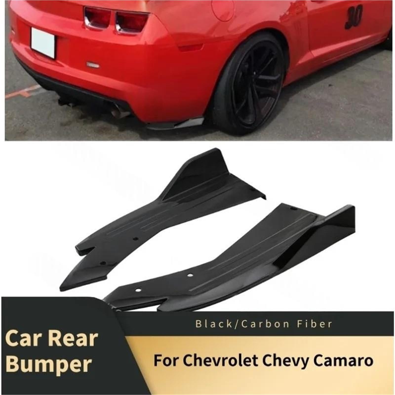 Spoiler tylnego zderzaka usta kompatybilny z Camaro Splitter dyfuzor ochrona przed zarysowaniem wykończenia boczna dokładka rozszerzenie Body Kit czarny(Black)