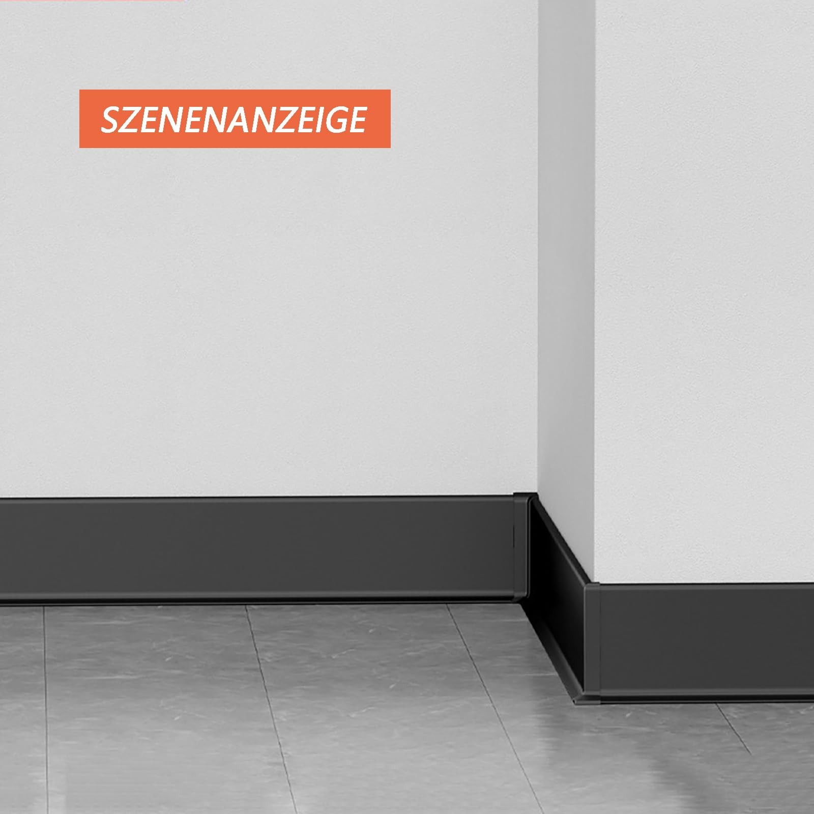 Złota osłona listwy przypodłogowej – 125 cm, 2 sztuki aluminiowych wykończeń wykończeniowych do czystego wykończenia ściany i podłogi, wysokość 6 cm, idealne rozwiązanie podłogowe dla profesjonalnego