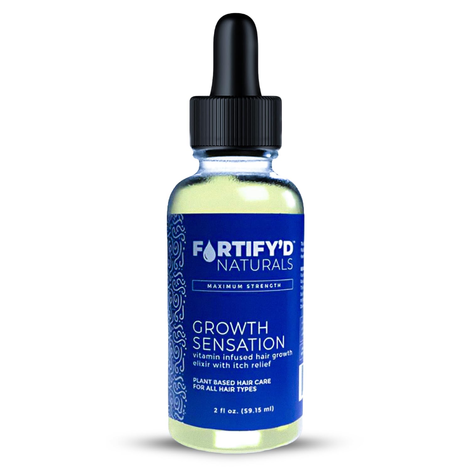 Fortify'd Naturals Growth Sensation Vitamin Infused Hair & Scalp Elixir – Supports Thicker, Fuller, Healthier Hair & Reduces Flakes and Scalp Itch, Non-Oil, Vegan Formula