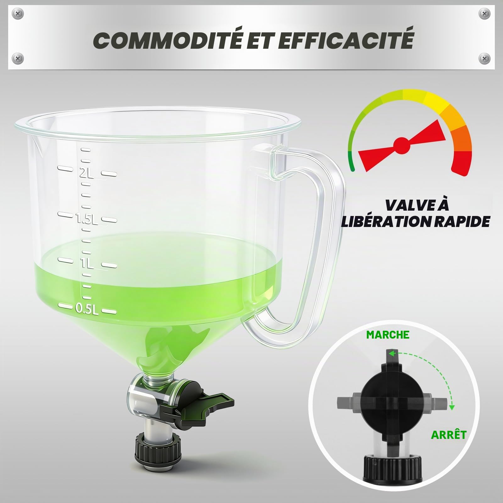 Swanlake Kit d'entonnoir de liquide de refroidissement anti-déversement avec adaptateurs. Compatibilité universelle 15 pièces.