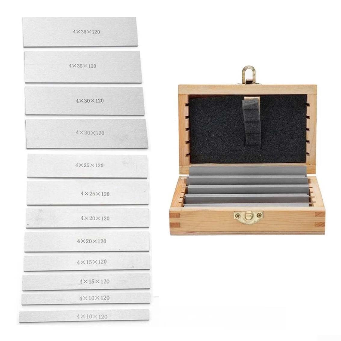 Juego de 12 piezas de almohadillas paralelas de precisión de 120 mm de longitud, bloques de fresado de metal con caja de almacenamiento para torno y máquina de molienda, herramienta de taller, acabado