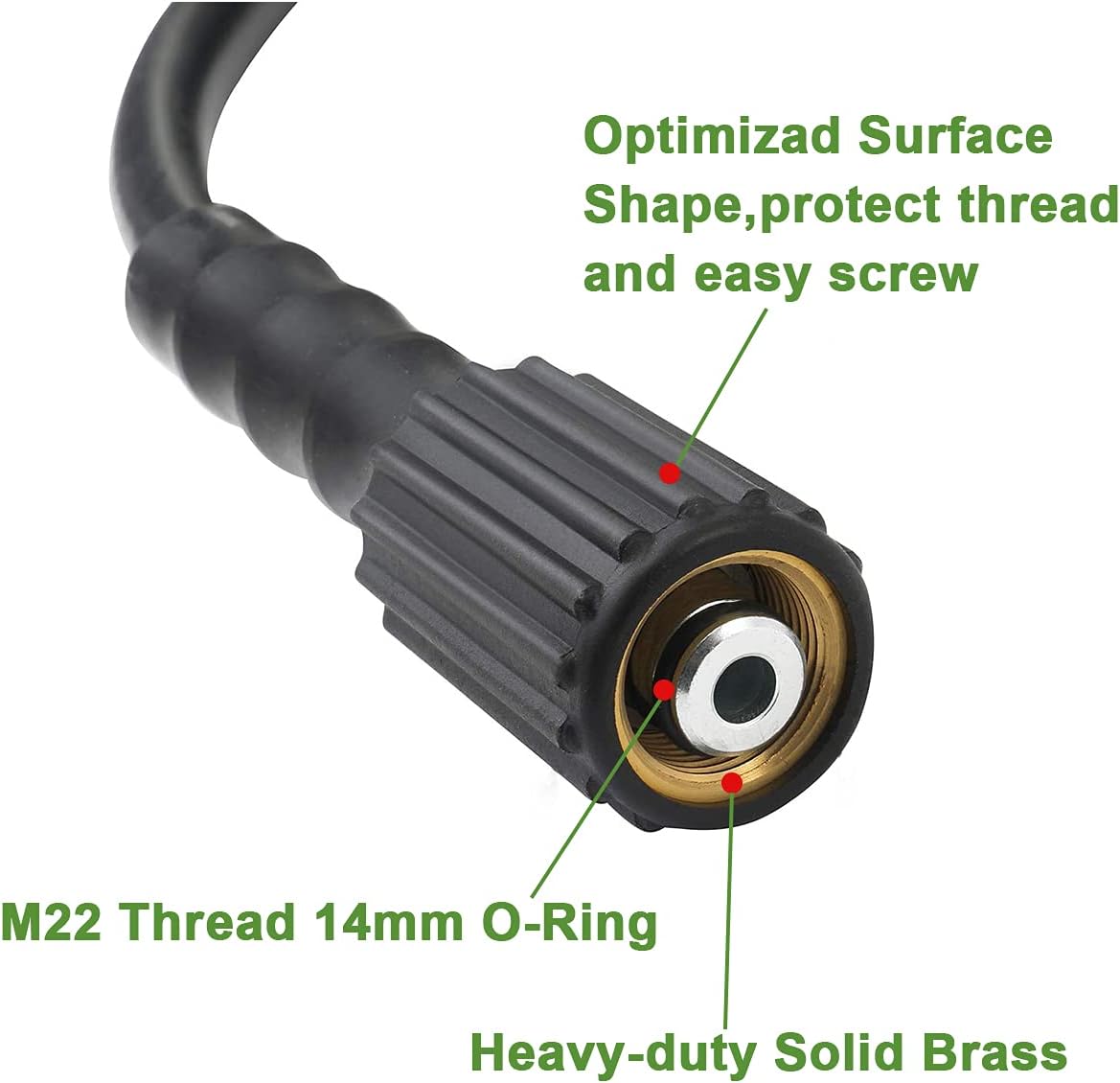 Toolcy Kink Free High Pressure Washer Hose 50ft 3300psi 1/4 Inch Replacement Hose fit All M22-14 Thread Electric and Gas Power Washer : Everything Else
