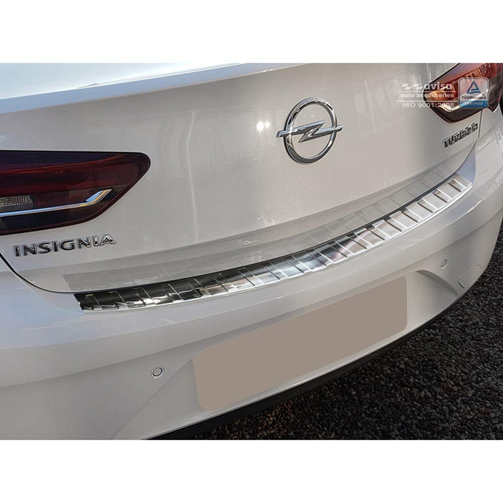 Avisa Edelstahl Heckstoßstangenschutz kompatibel mit Opel Insignia Grand Sport 5-türer 2017-2020 & FL 2020- 'Ribs'