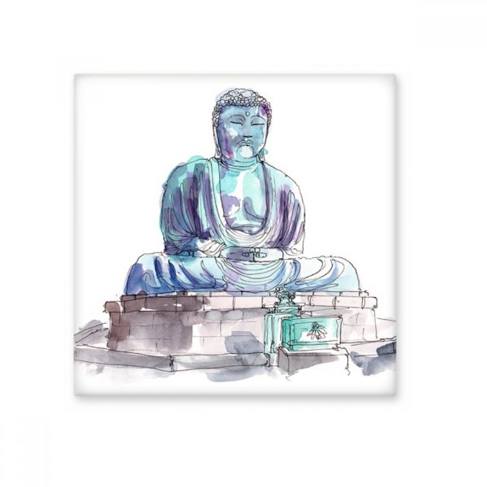 Amida Bouddha en céramique Bisque noble pour décoration murale