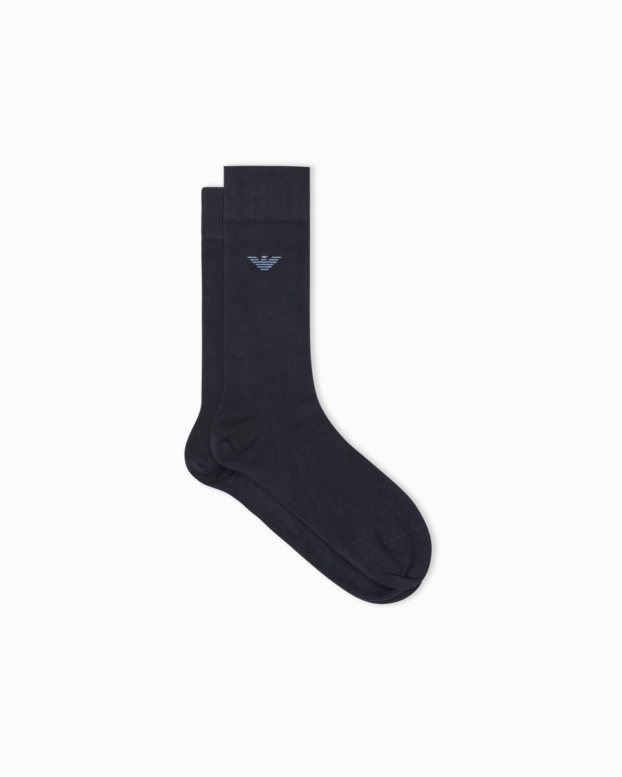 Emporio Armani MAN'S MICROMODAL SHORT SOCKS BLUE TU