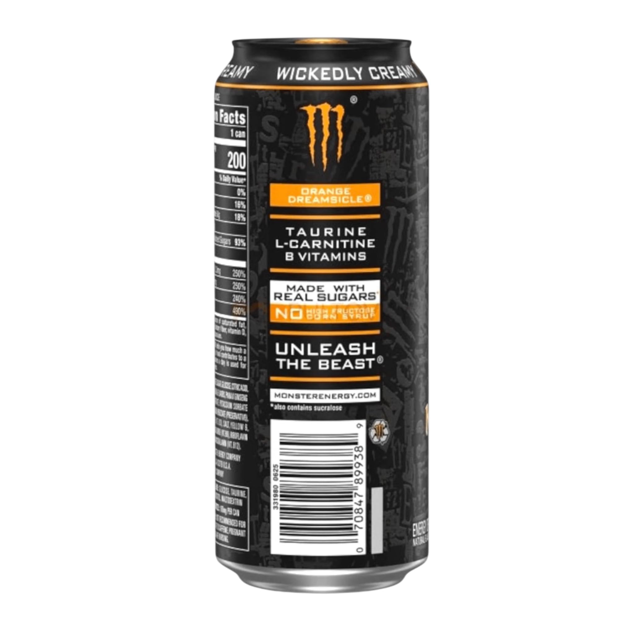 Monster Energy Orange Dreamsicle Energy Drink 12 Dosen – mit Orangen-Vanille-Geschmack – Original Import – 473 ml inkl. Bierdeckel Haus der Biere Berlin