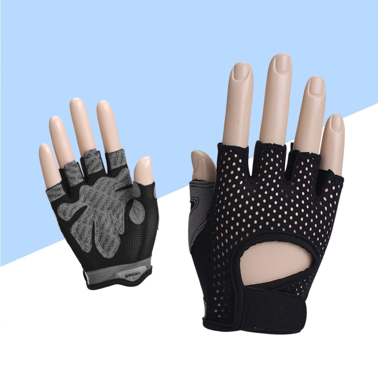 Sosoport 3 Pezzi Guanti Da Fitness Da Donna Con Design A Mezze Dita Guanti Da Allenamento Con Pesi Guanti Sportivi Per Allenamento - Palmo Nero L