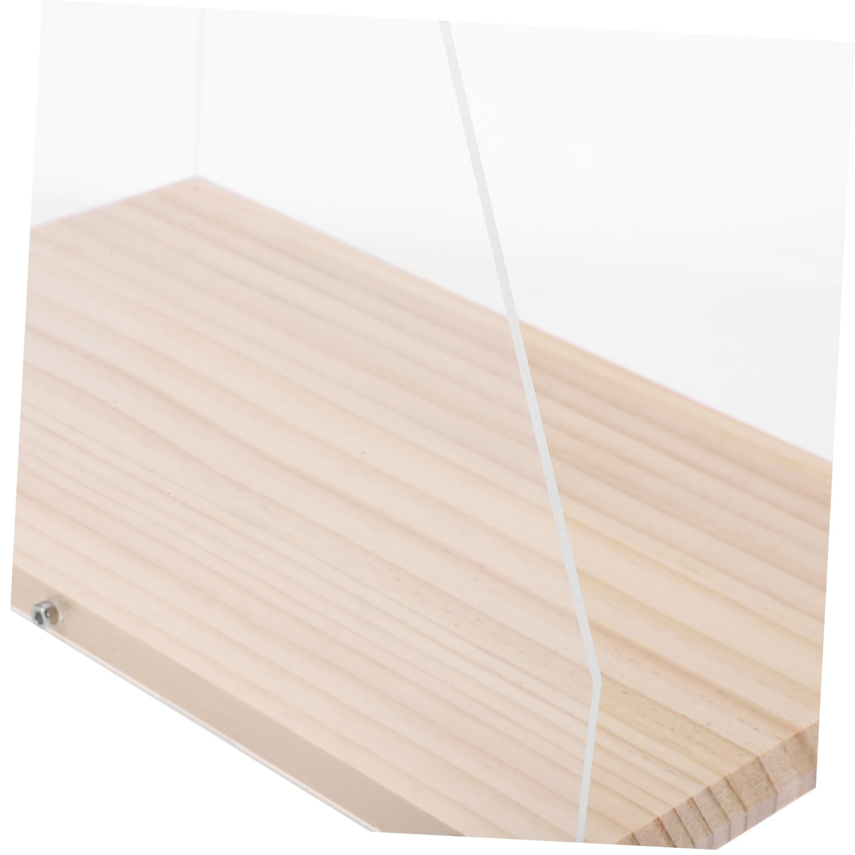 Amosfun Mobile in Legno e Acrilico Trasparente Porta Dischi Vinile Design Minimalista per Organizzare CD e Cassette, per Arredamento Desktop Moderno