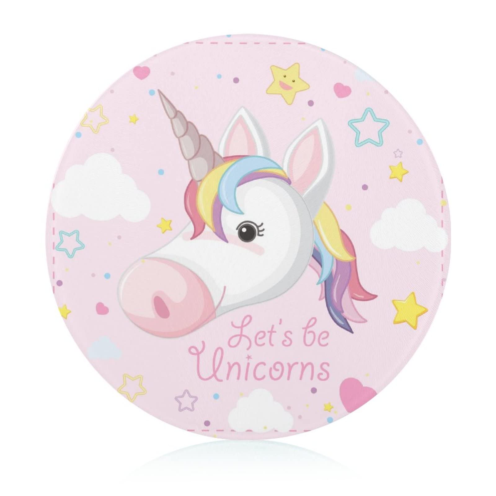Planche à découper en verre trempé licorne rose 20 cm antidérapante