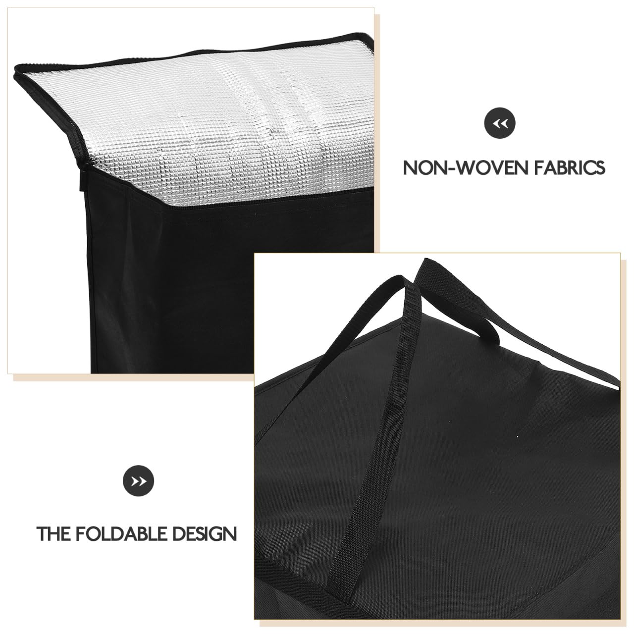 Isolierte Pizza-Liefertasche Faltbare Thermotasche Für Lebensmittel Große Kühltasche Für Takeout Praktische Tragetasche Mit Schultergurt Ideal Für Picknicks Und Reisen 50 X 50 X 205 cm