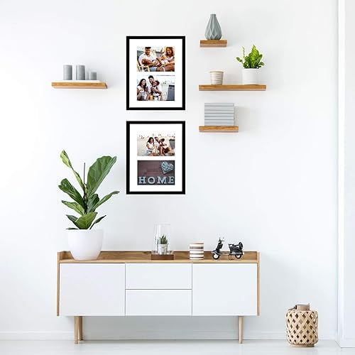 Miniatura 5 de Tasse Verre Marco de fotos de collage blanco de 11 x 14 pulgadas (paquete de 2)  Con cubierta frontal de vidrio de alta definición  Muestra dos