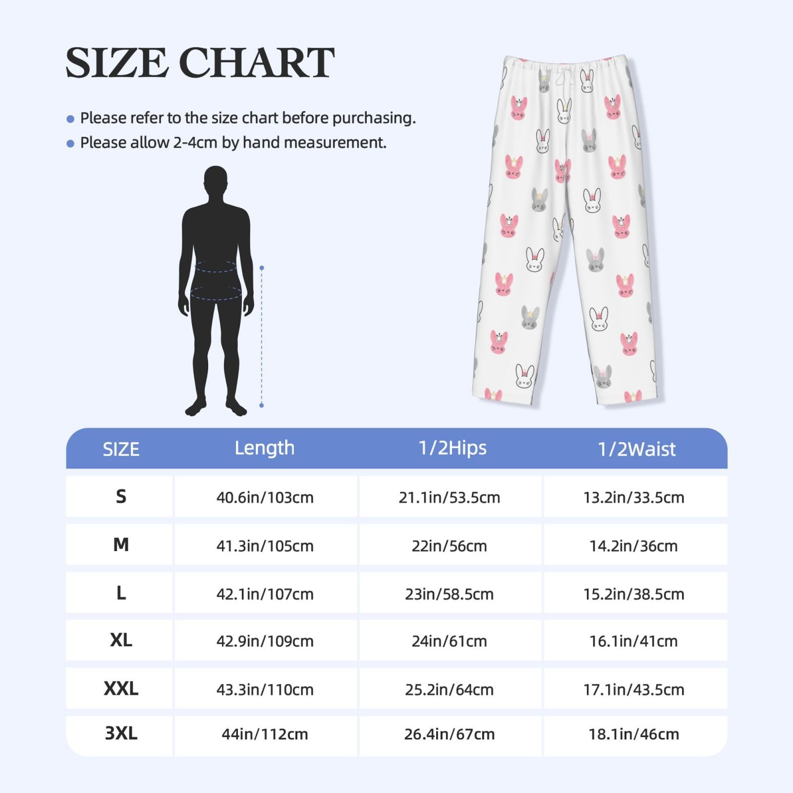 Leichte Pyjamahose für Mädchen, Kaninchen, verstellbarer Kordelzug und Taschen, Ganzjahresnachtwäsche