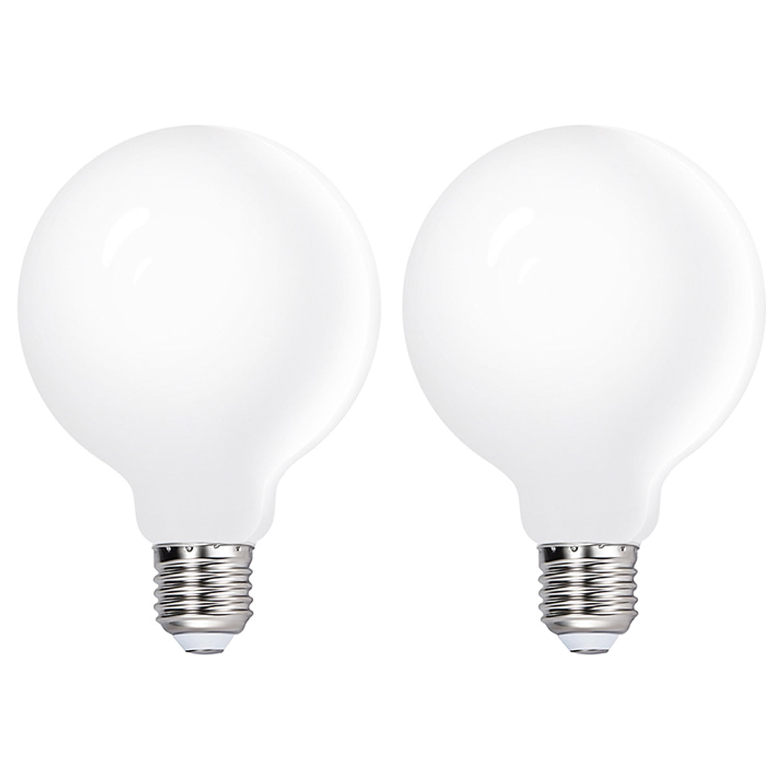 Jiotouhu 5W G80 (80mm) E27 LED Filament Milky Globe Cool White 6500K, 50 Watt Incandescent Bulb Equivalent, Retro Edison Decorative Bulbs, AC 220-240V, Non-dimmable, Pack of 2
