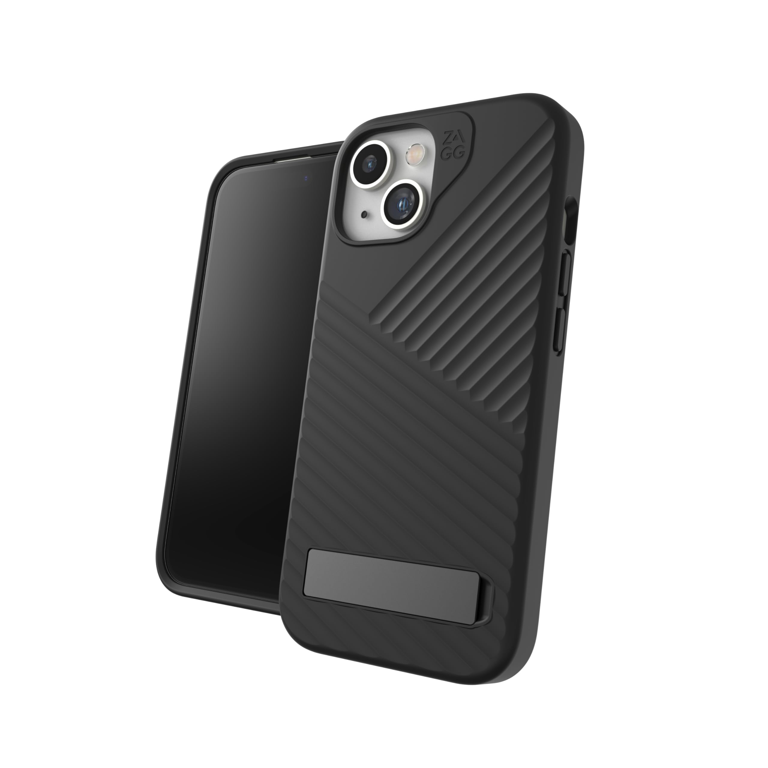 ZAGG Denali Snap KS Graphene-Reinforced Case with Kickstand for iPhone 13, 14 and 15 [6.1-Inch], MagSafe Compatible, Dual Layer Design, Shockproof Phone Back Cover (Black)