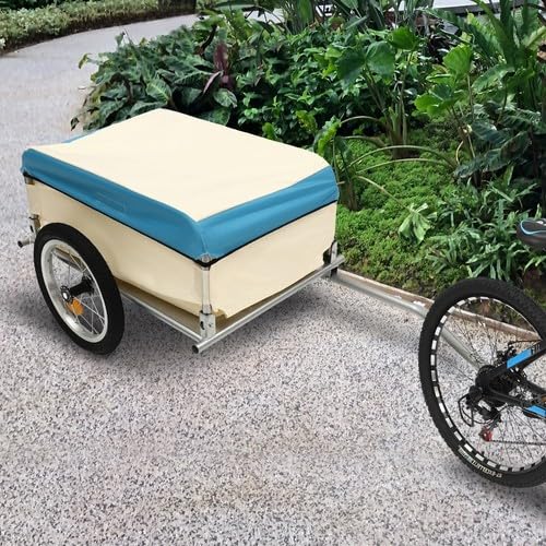 Fahrradanhänger, Fahrrad Lastenanhänger Klappbar, Transportanhänger Aluminium Utility Cargo Bike Anhänger Tragkraft 50KG für den täglichen Transport