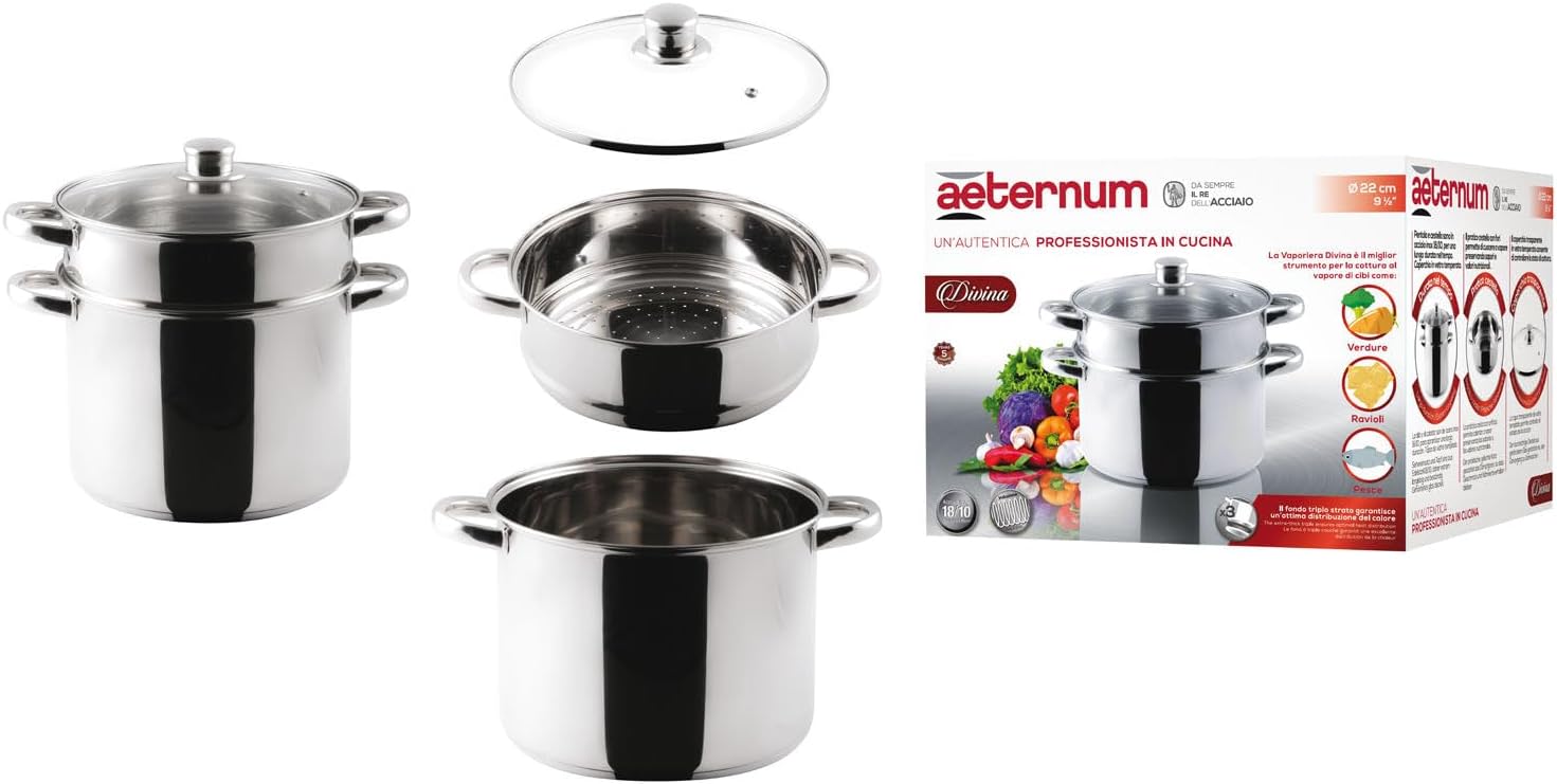 y0vevpn220 Round Stainless Steel Casserole Pan – Round, Stainless Steel, Stainless Steel, Aluminium, Stainless Steel, Stainless Steel, Stainless Steel