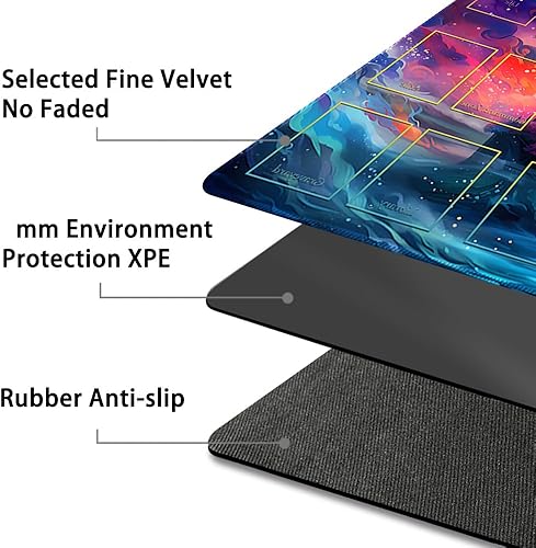 Miniatura 4 de Tapete de juego MTG cosido de alta calidad con zonas y parte trasera de goma antideslizante, tapete de juego TCG para MTG y otros juegos de cartas,