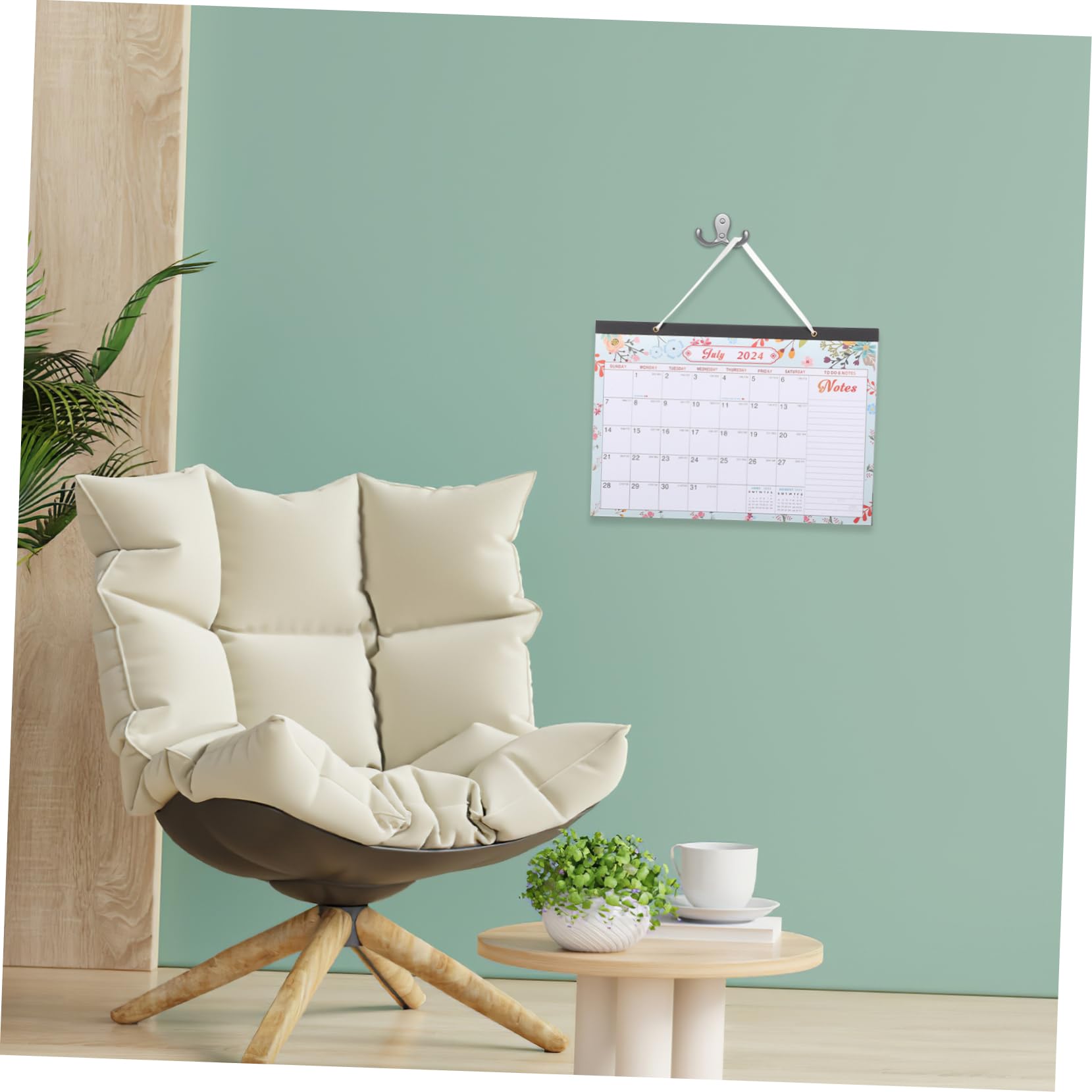 TEHAUX 4piezas Calendario De Pared Colgante Inglés Calendario Mensual Para Uso Diario Diseño Original Para Oficina y Espacio Para Notas y