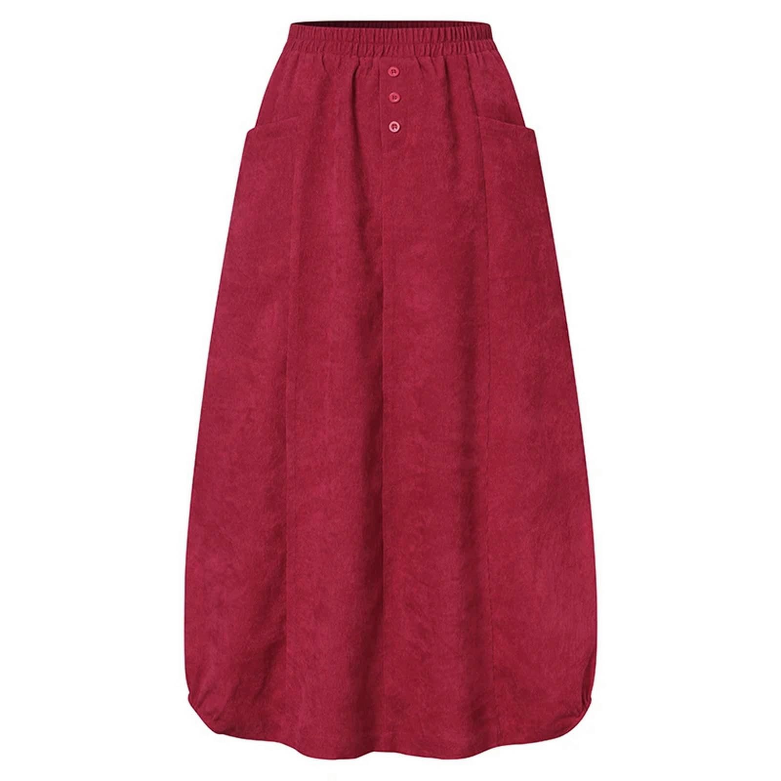 Damen Rock Elegante Frauen -cordrock -röcke Frühling Lässig Sundress Taille Maxi Vestidos Weibliche Robe