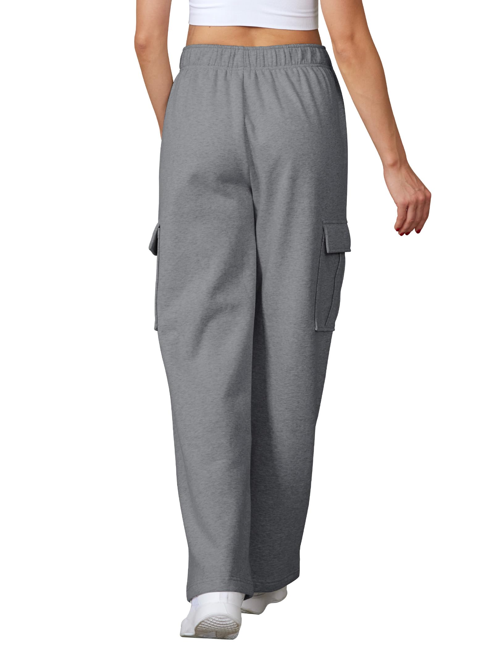 Glacspyg Pantaloni da Jogging Donna Pantaloni Lunghi Sportivi Fitness Vita Alta con Elastico in Vita e Tasche Pantaloni per Il Tempo Libero Pantaloni Larghi Gambe