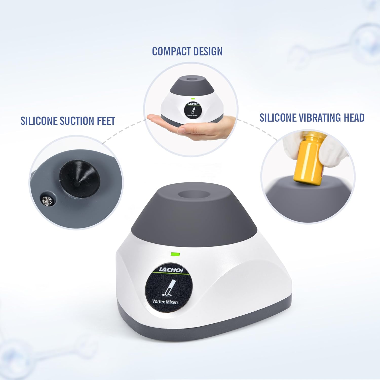 MINI Vortex Mixer 3500RPM Touch Function Lab Vortex Paint Mixer Mix Up to 50ML 4.5mm Orbital Diameter for Nail Polish Inks Eyelash Adhesives Acylic Paints Test Tube