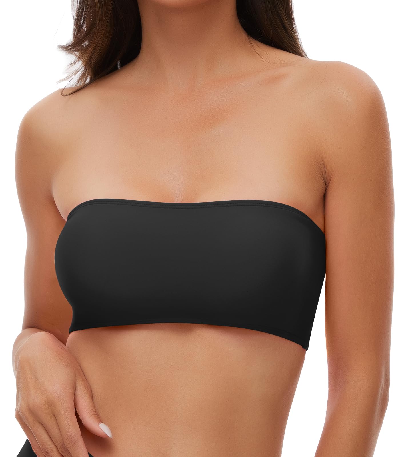 Annbon Women Bandeau Swimsuit Top Tube Top Bikini Strapless Bikini Top for Women