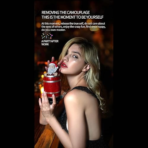 Miniatura 7 de Divertido soporte para cigarrillos, Papá Noel en el barril de madera, estatua, estatua, caja de cigarrillos para fiesta de Navidad, decoración del