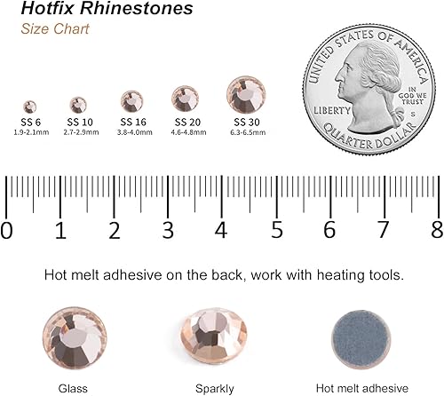 Vista 10 de 6000 diamantes de imitación termoadhesivos a granel, diamantes de imitación azules para ropa de manualidades, cristales termoadhesivos