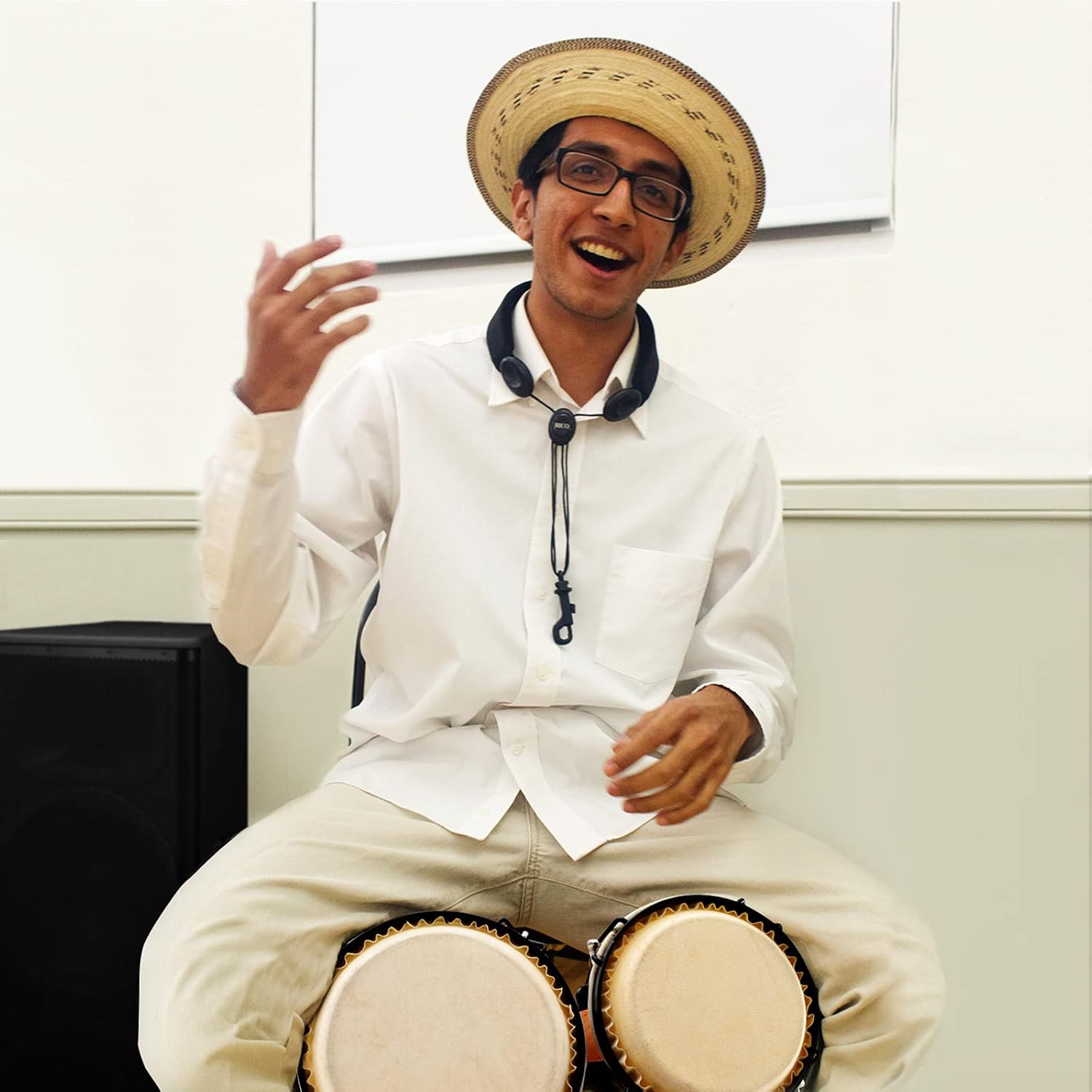 MUSICUBE Bongo Drums for Kids Adults Professional 6” and 7” Tunable Hand-Crafted Bongo Drum Percussion Instrument with Tuning Wrench and Storage Bag (Natural Skin)