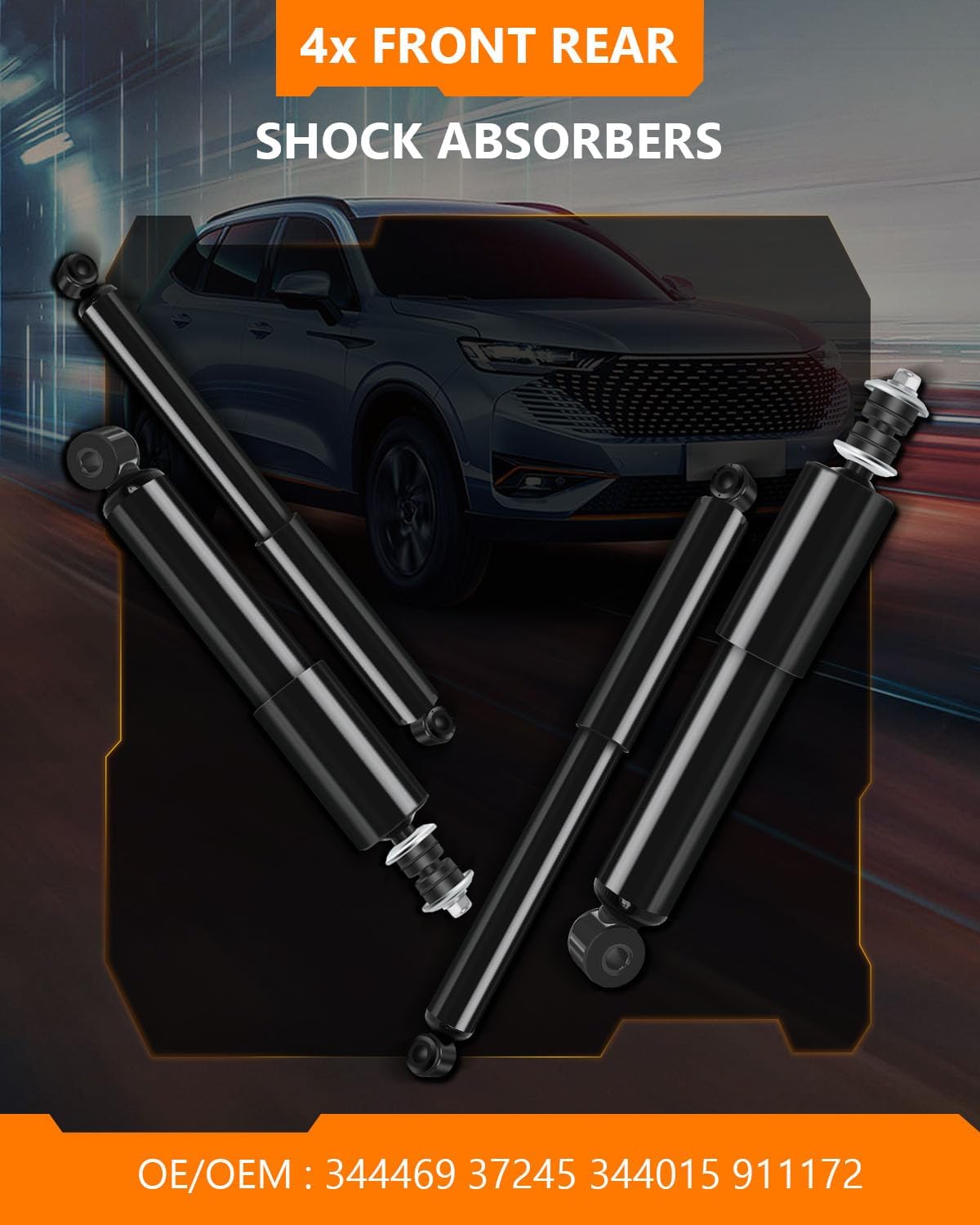 344469 911172 Front Rear Shocks Struts for Nissan, OCPTY Shock Absorbers Fit 2000 2001 2002 2003 2004 for Nissan Frontier(2WD 4WD) 2000-04 for Nissan Xterra Amortiguadores Auto Shock 344015 37245 2pcs